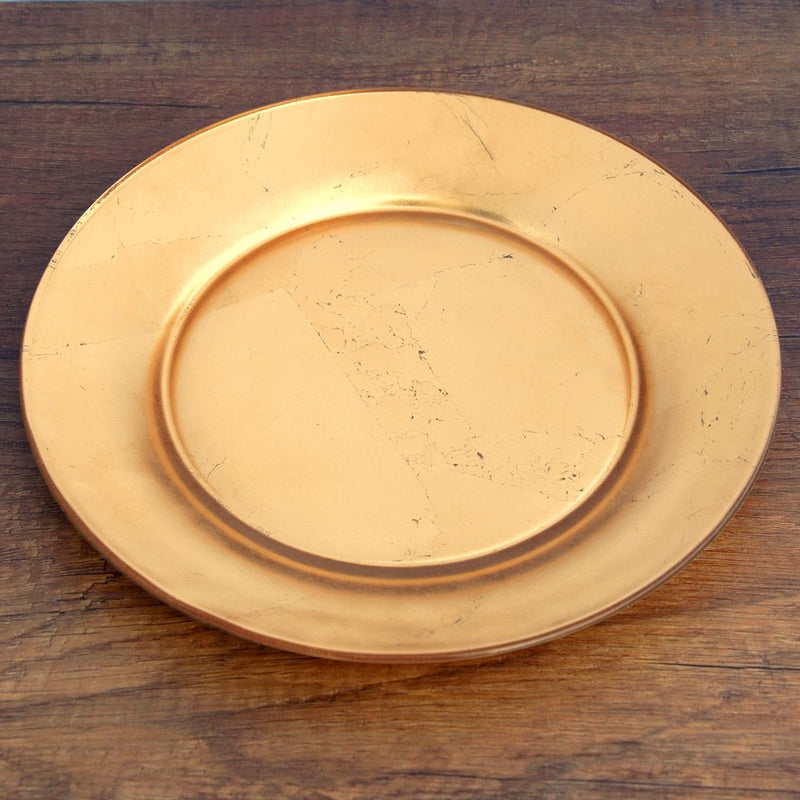 GILT PRIMA Set/4 Gold Dinner Plates