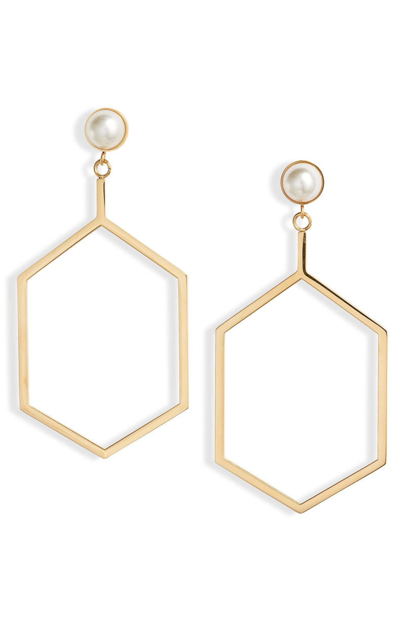 Open Shape Drop Earrings