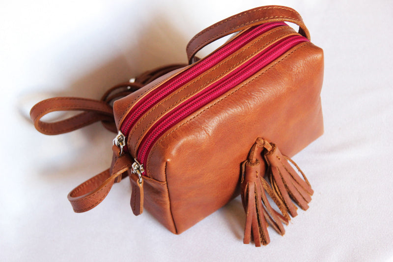 Small Leather Bag - Rikiki by MJ -Handmade -Made in Morocco
