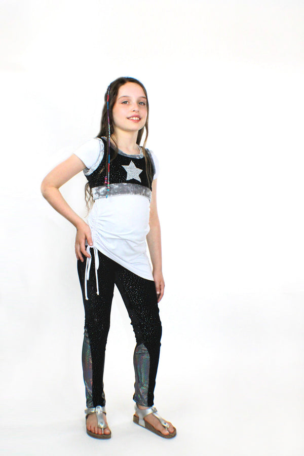 Ori, Glitter Velvet Stretch Pants, With Sleek Design and Side Sequins