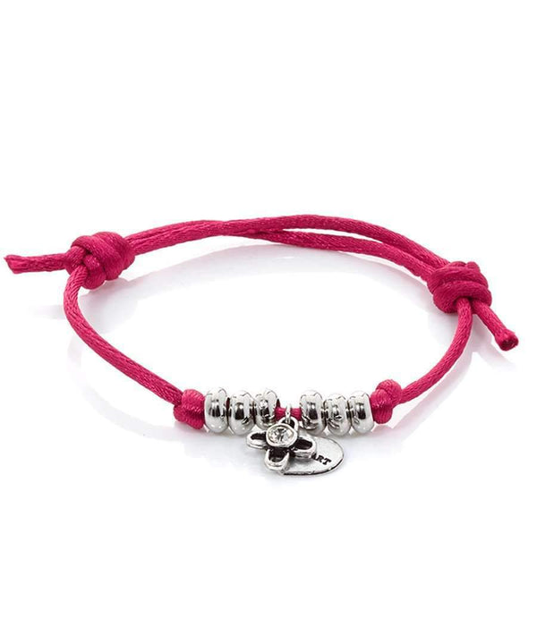 Charm Bracelet With Silk Cord. 9 Colors Available