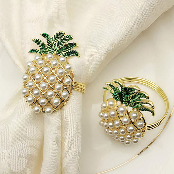 Pineapple Napkin Ring Set
