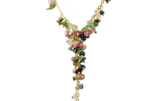 Mixed Tourmaline Cluster Necklace