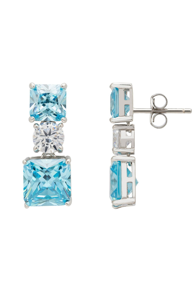 Penelope Drop Earrings Blue Topaz Silver