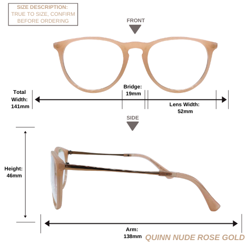 Quinn | Nude Rose Gold | Blue Light Blocking Glasses
