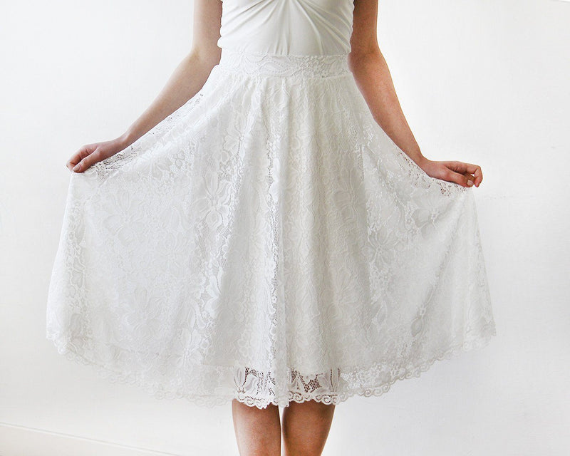 Floral Lace Midi Bridal Skirt 3030