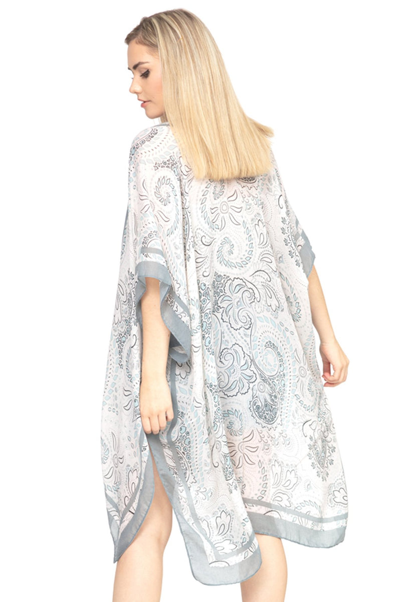 Ms0177sg - Sage Bohemian Print Kimono