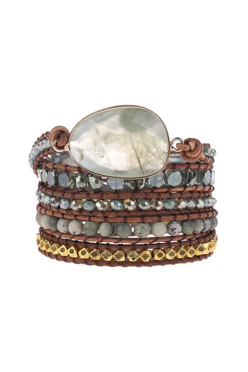 Hdb3031 - Natural Stone Charm Multibeads Bracelet