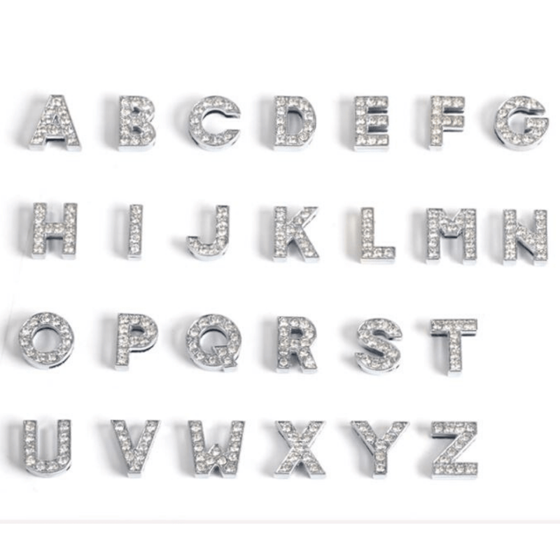 Pavé Letters -Silver Charms