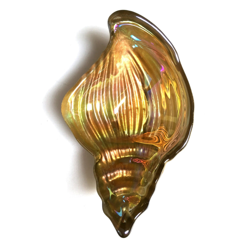 Set/4 CONCH SHELL 5.5" IRIDESCENT GOLD DISHES