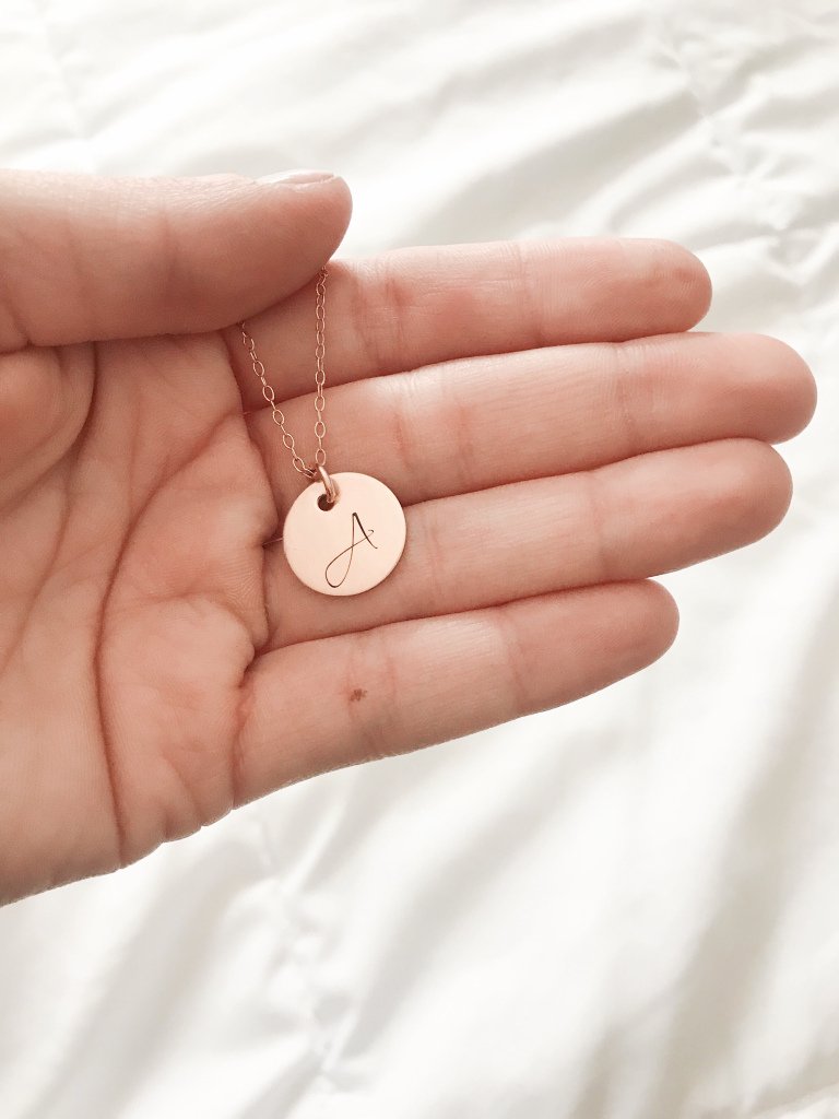 Rose Gold Initial Necklace