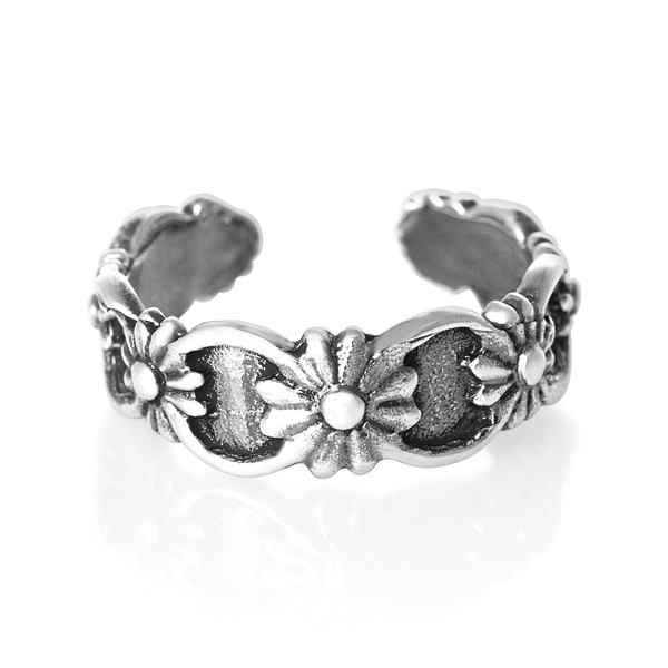 Flowers Sterling Silver Toe Ring