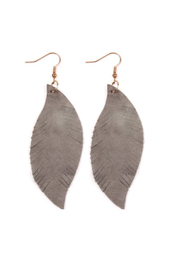 Hde2196 - Fringe Suede Leather Earrings