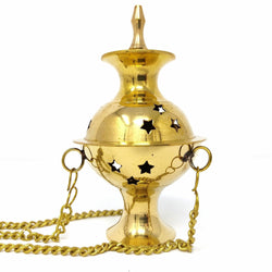 Hanging Brass Burner for Cone Incense and Resins-  4", 6" and 8"