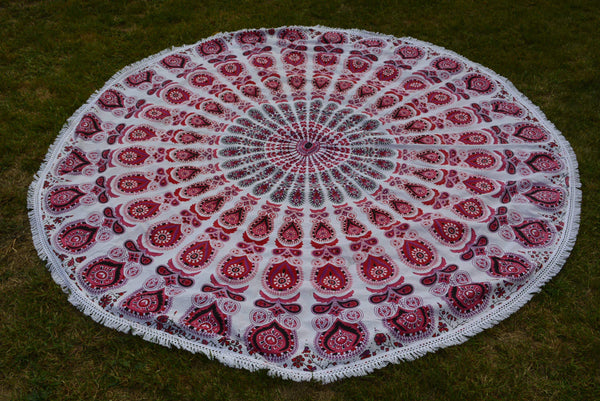 Boho Mandala Tapestry Table Cloth Wall Cover Beach Round Blanket