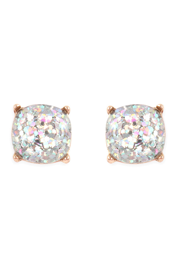 Ae0336 - Glitter Epoxy Stud Earrings