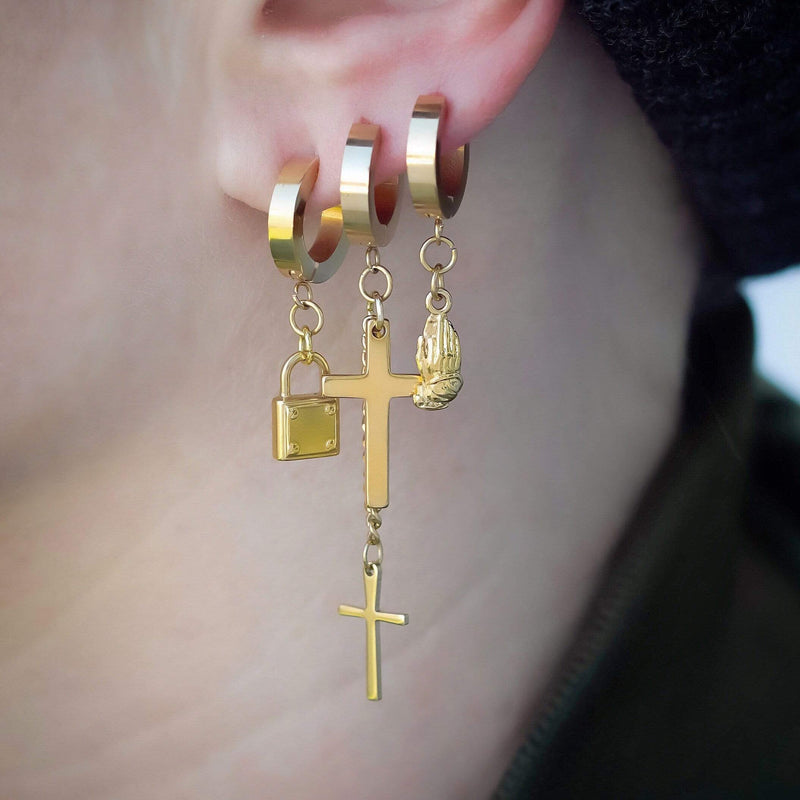 Mister Double Cross Earring