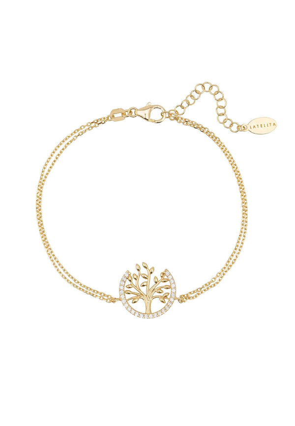 Tree of Life Open Circle Bracelet Gold