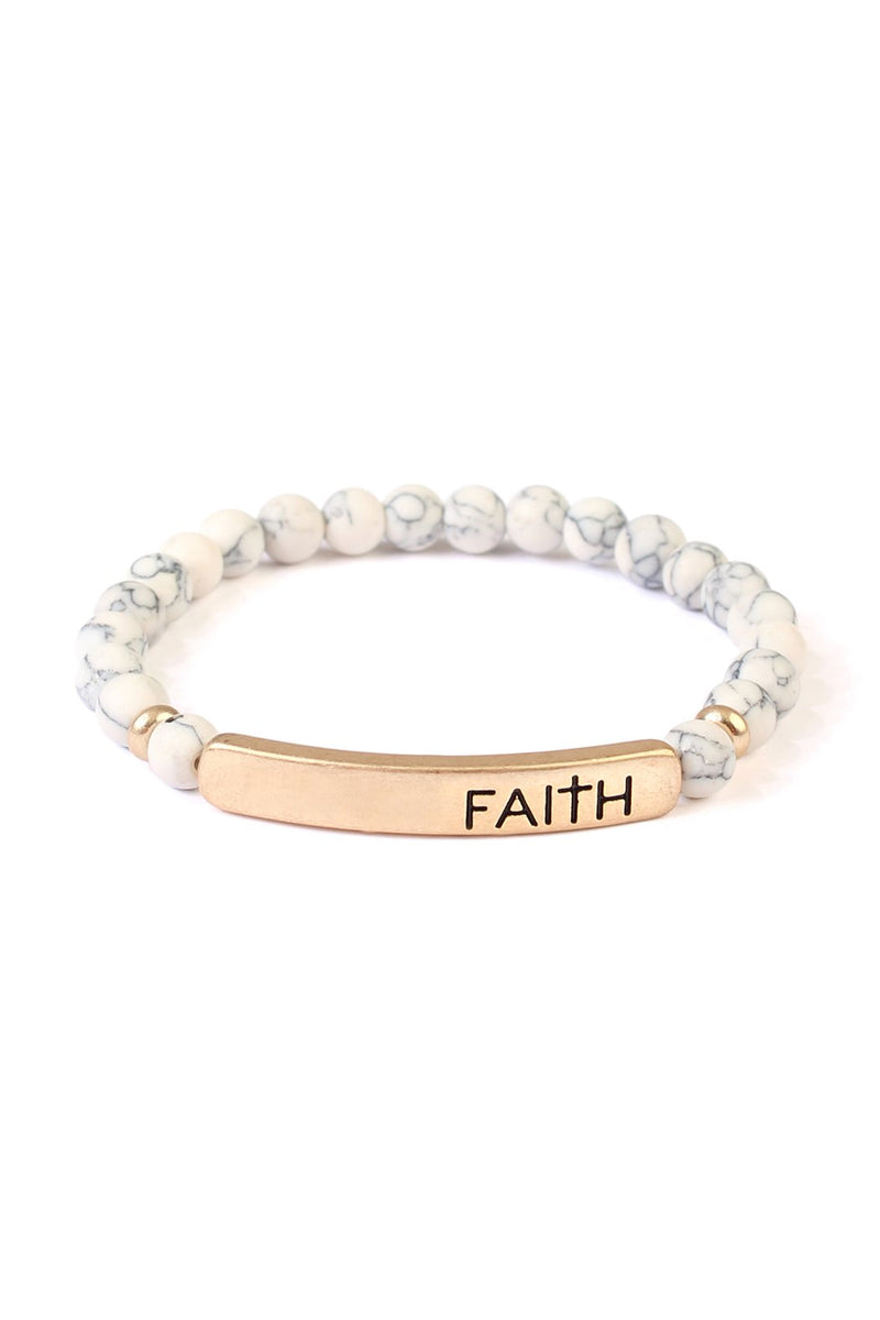 "Faith" Natural Stone Stretch Bracelet