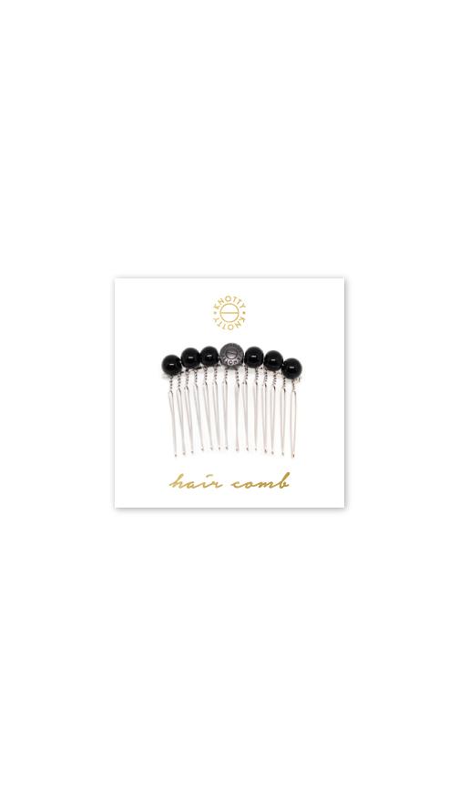 Tessa Hair Comb | Black Onyx/Rhodium