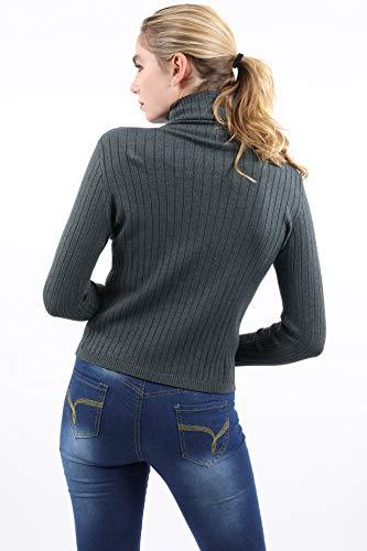 Roxbury Ribbed Turtleneck Sweater - Grey