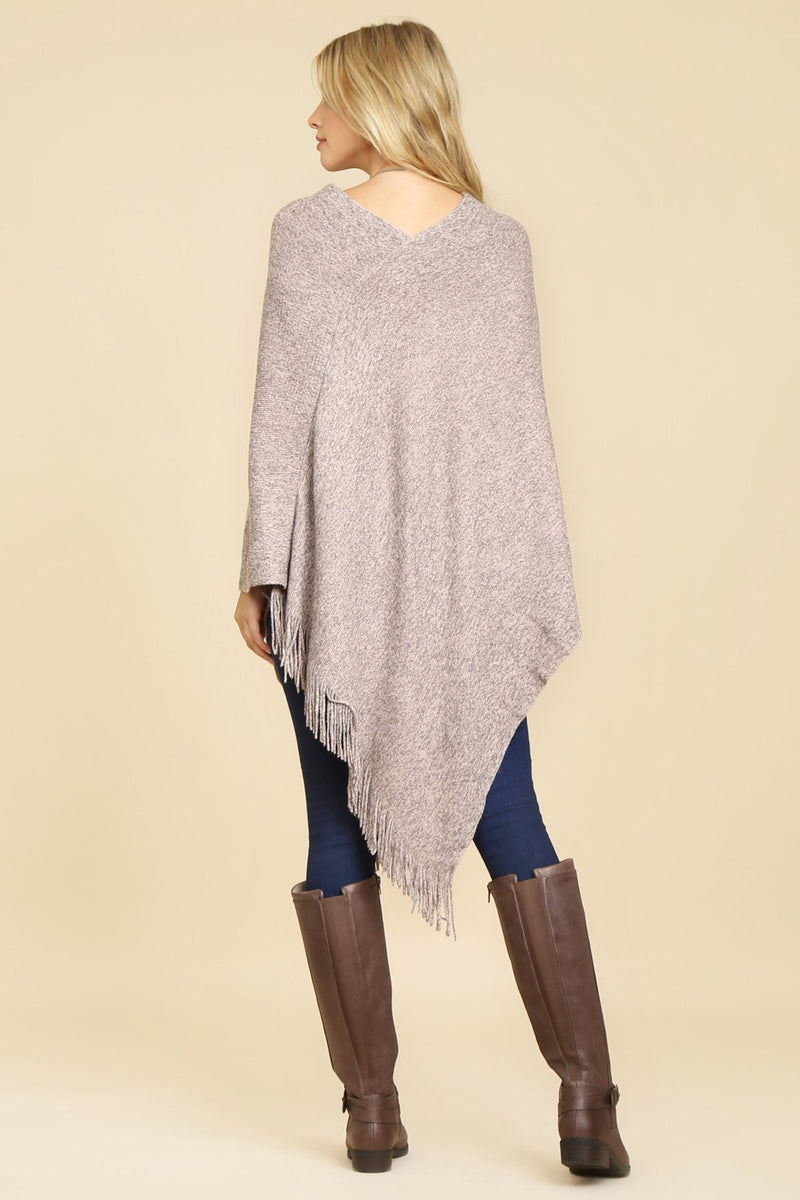 Hdf2101pl - Plum Tasseled Poncho