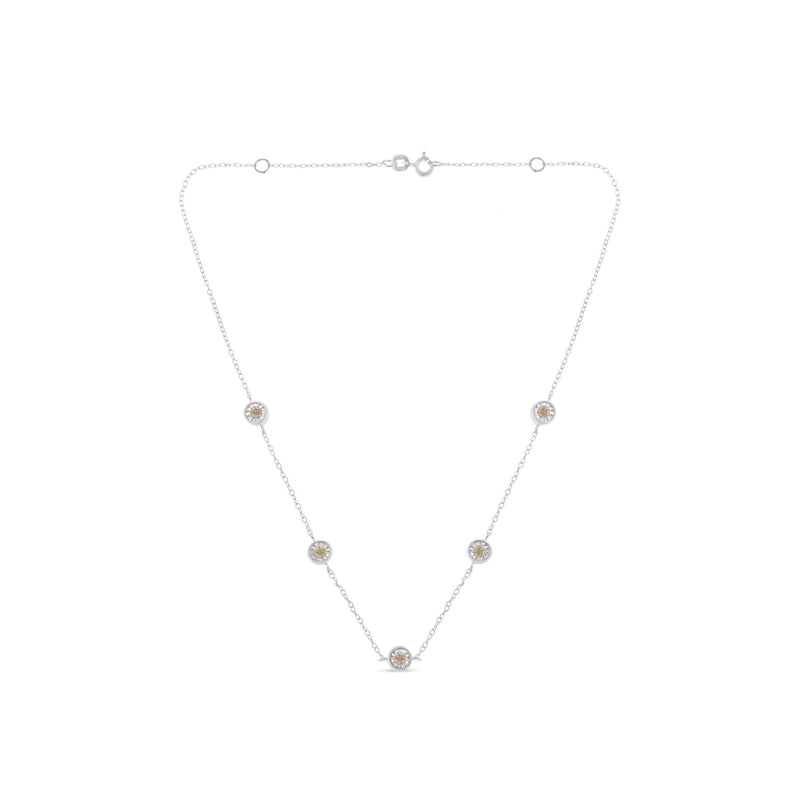 Sterling Silver Diamond Station Necklace (1/2 Cttw, I-J Color, I1-I2 Clarity)