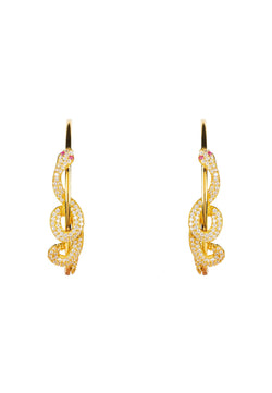 Cleopatra Serpent Snake Hoop Earrings Gold