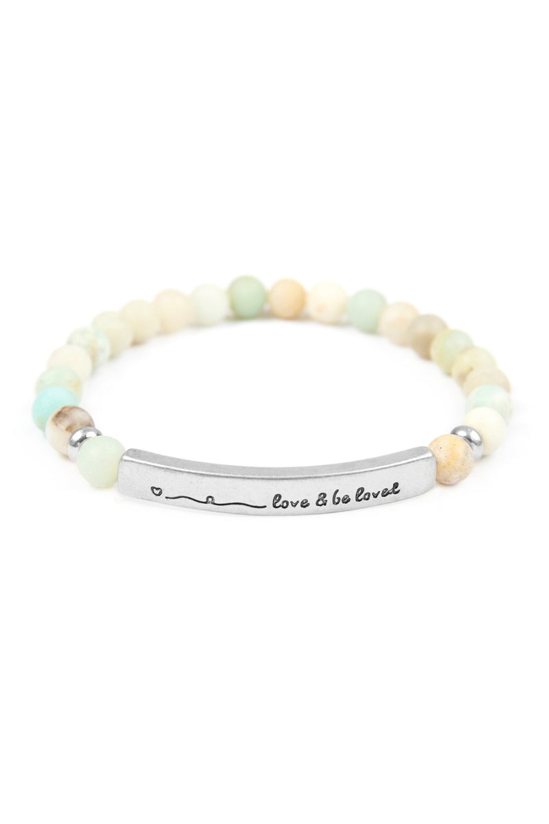 "Love and Be Loved" Natural Stone Stretch Bracelet