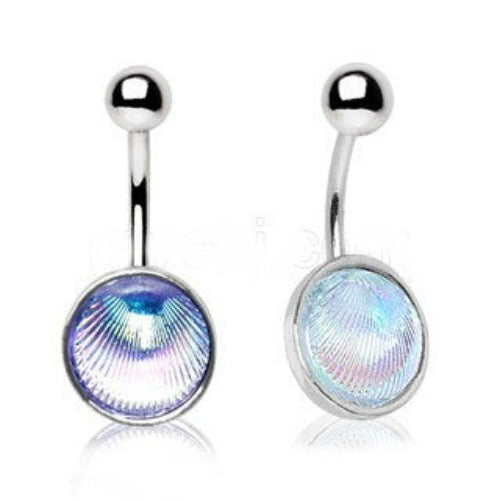 Holographic Shell Navel Ring