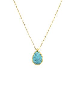 Petite Drop Necklace Gold Arizona Turquoise