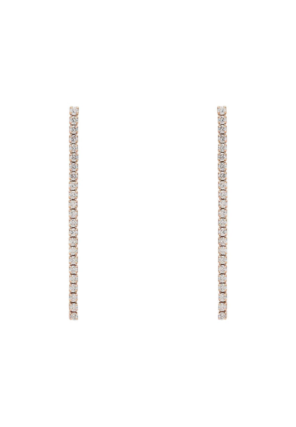 Single Strip Drop CZ Earrings Rosegold