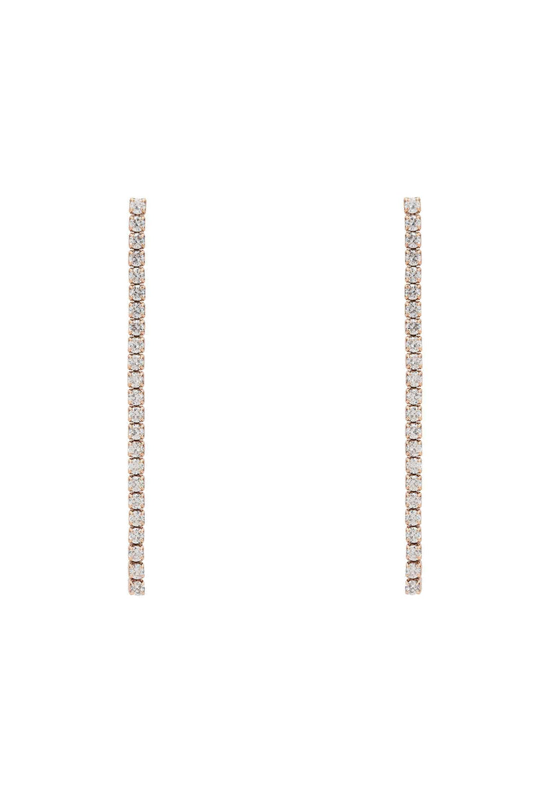 Single Strip Drop CZ Earrings Rosegold