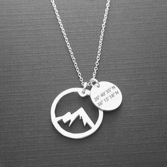 Coordinate Mountain Necklace