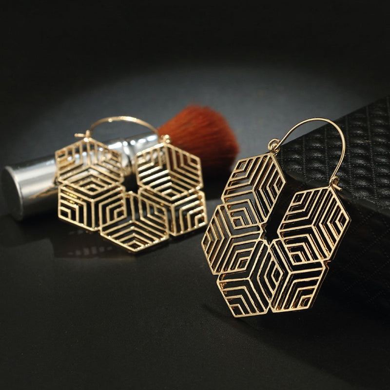 Hex -Gold Earrings