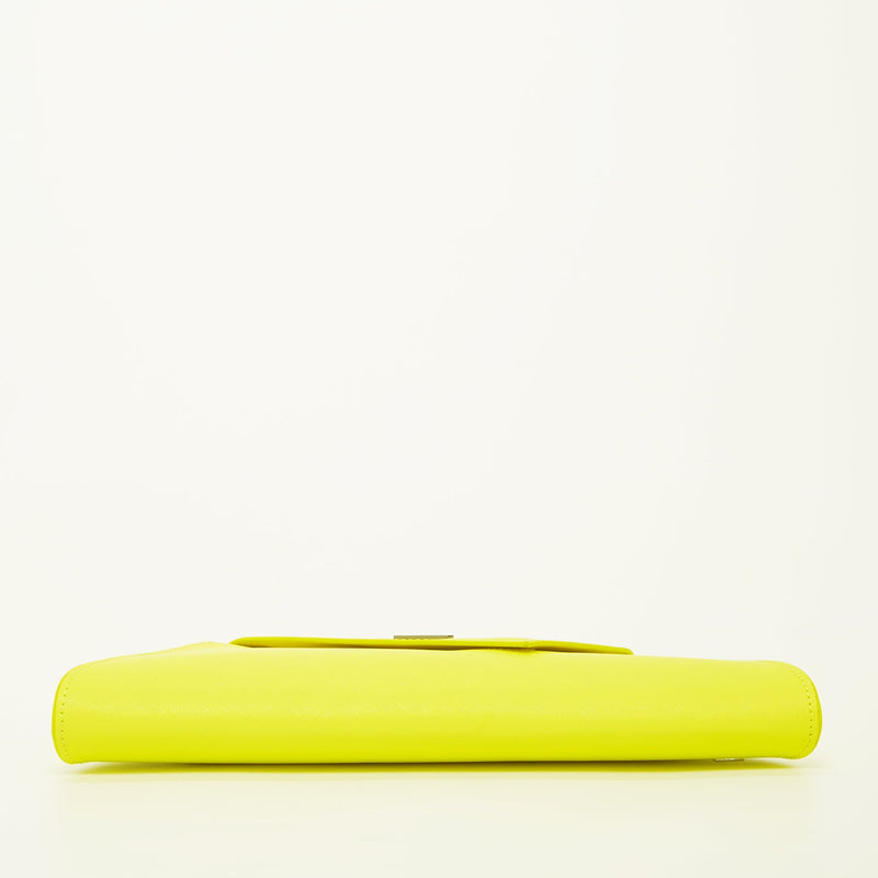 Angelica Electric Yellow Leather Clutch Purse