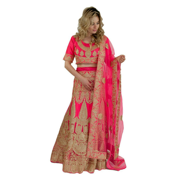 Heavy Embroidered Hot Pink Lehenga