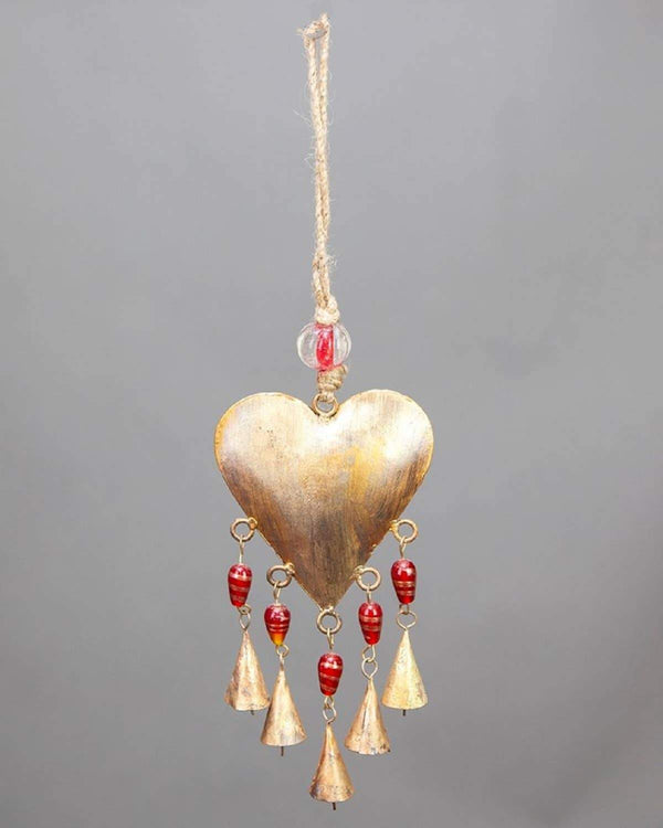 Heart Chime Brass Bells Valentine's Day  Decorative Ornaments