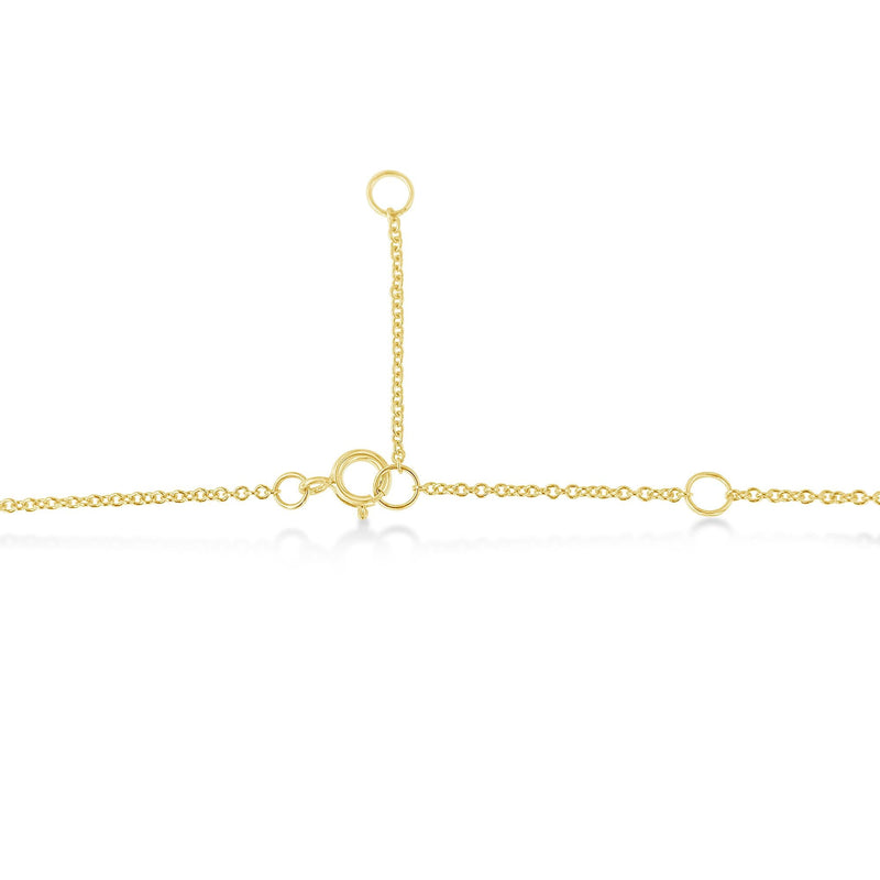 10K Yellow Gold 1/5 Carat Round Brilliant-Cut Diamond Modern Bezel-Set Solitaire 16"-18" Pendant Necklace (H-I Color, SI