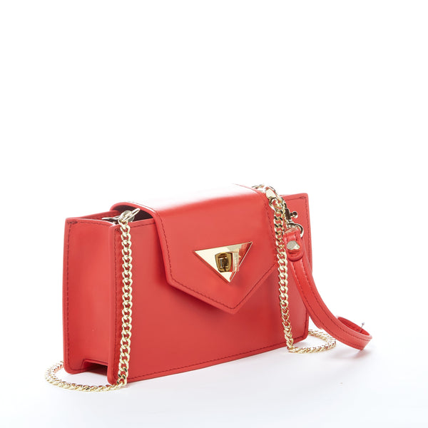 Mary Red Purse Mini Crossbody Bag Leather Wristlet