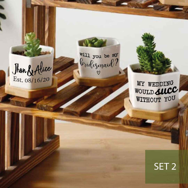 Message in a Planter - 4" Set of 3