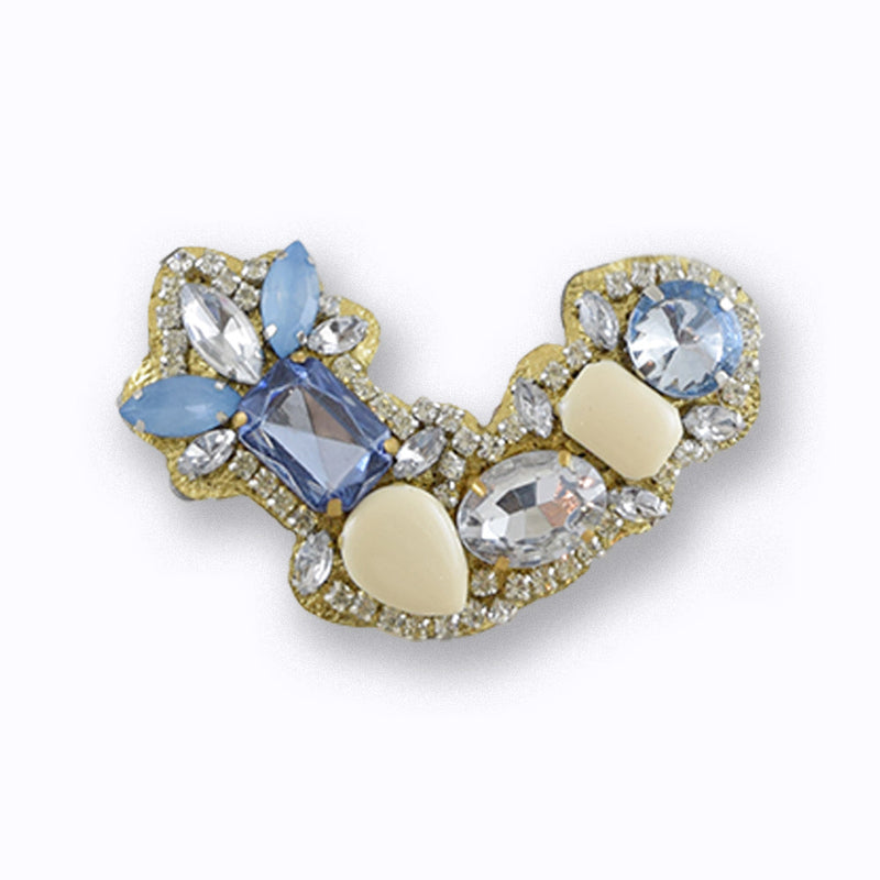 Blue York - Crystal Rhine Stone Embellished Brooch