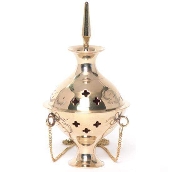 Hanging Brass Burner for Cone Incense and Resins-  4", 6" and 8"