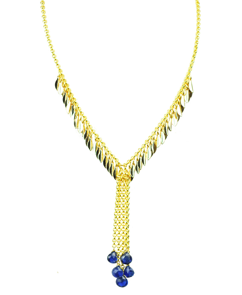 Blue Sapphire Droplet Necklace