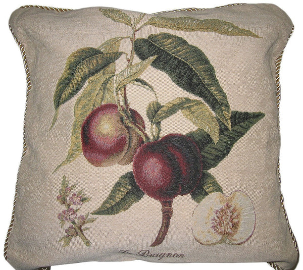 Nectarine Fruits Elegant Novelty Woven Square Accent Cushion Cover Throw Toss Pillow Case - 18" - 1-Piece