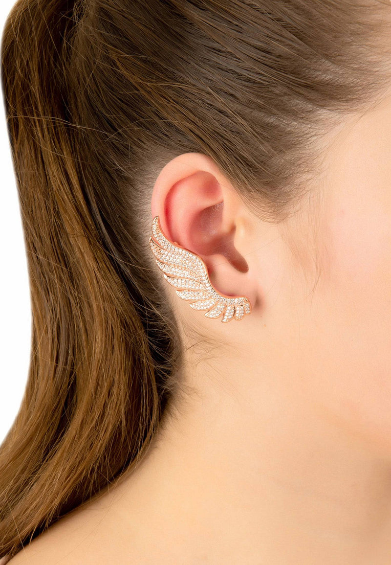 Gabriel Angel Wing Ear Climber Silver