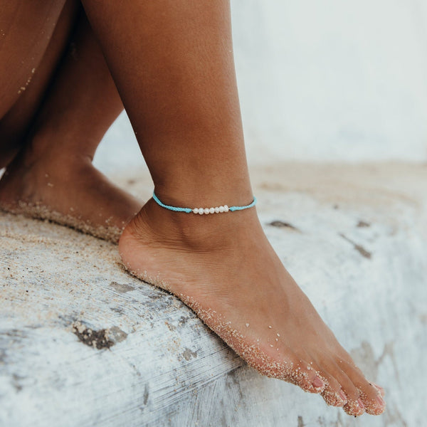 Lahaina Pearl Handmade Anklet - Turquoise