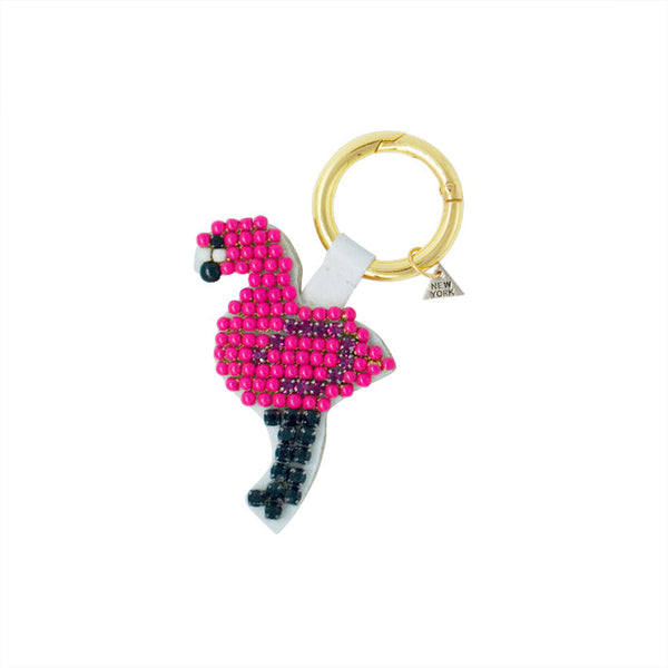 Flamingo- Key Ring-Pink Rhine Stone Embellished Motifs