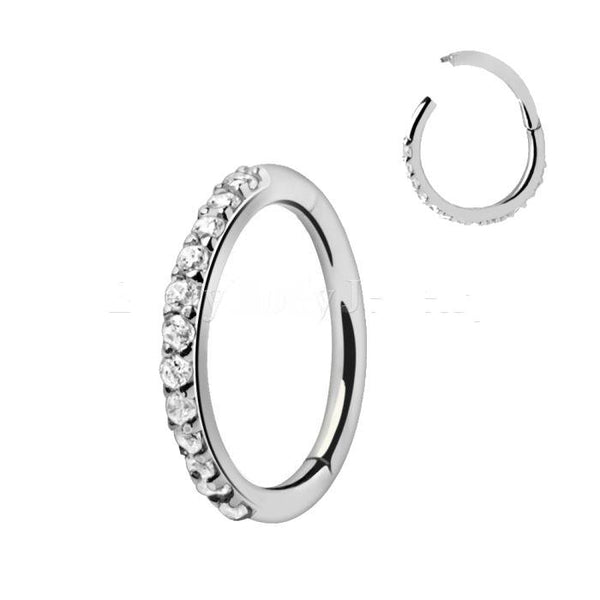 316L Stainless Steel Multi-Jeweled Seamless Clicker Ring