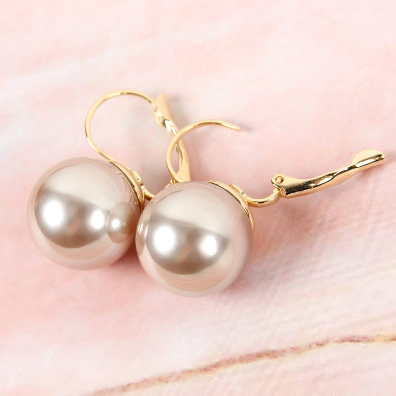 Hde2343 - Hinged Pearl Earrings